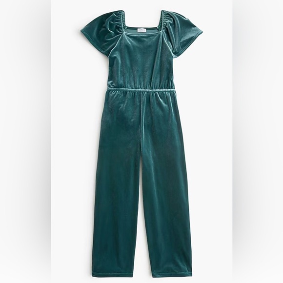 Crewcuts Other - Crewcuts Girls' velvet flutter-sleeve jumpsuit